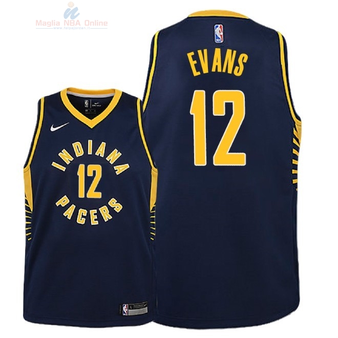 Acquista Maglia NBA Bambino Indiana Pacers #12 Tyreke Evans Marino Icon 2018-19