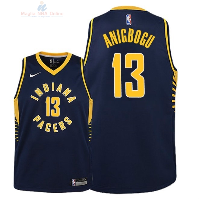 Acquista Maglia NBA Bambino Indiana Pacers #13 Ike Anigbogu Marino Icon 2018-19