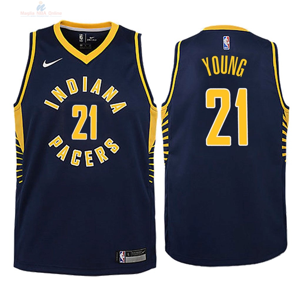 Acquista Maglia NBA Bambino Indiana Pacers #21 Thaddeus Young Marino Icon 2018