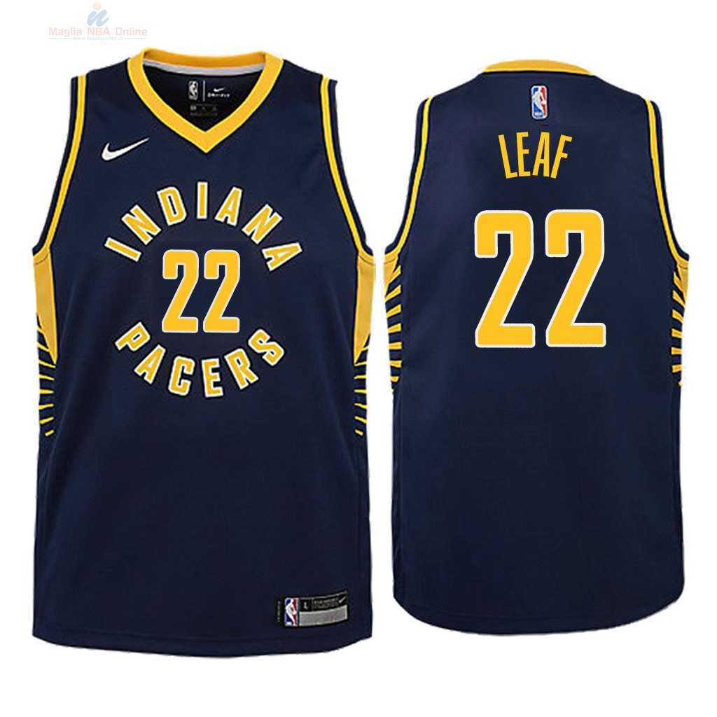 Acquista Maglia NBA Bambino Indiana Pacers #22 T.J. Leaf Marino Icon 2018