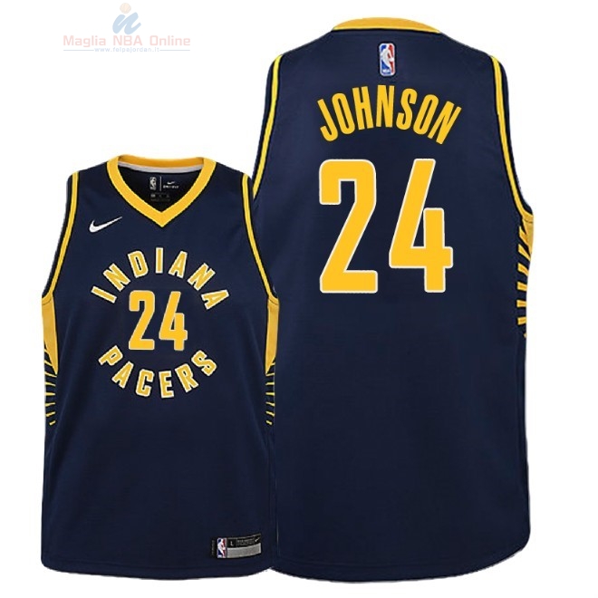 Acquista Maglia NBA Bambino Indiana Pacers #24 Alize Johnson Marino Icon 2018-19