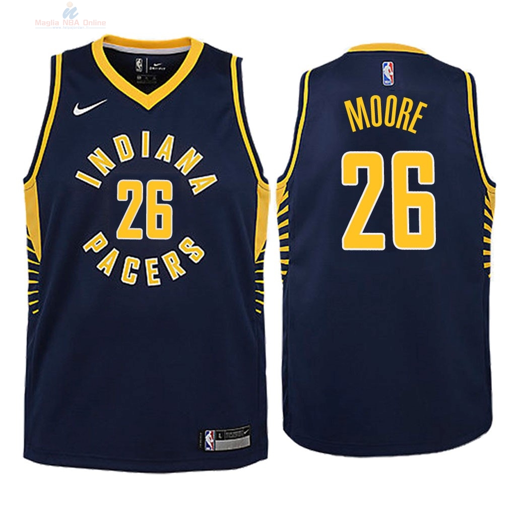 Acquista Maglia NBA Bambino Indiana Pacers #26 Ben Moore Marino Icon 2018