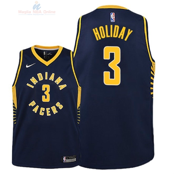 Acquista Maglia NBA Bambino Indiana Pacers #3 Aaron Holiday Marino Icon 2018-19