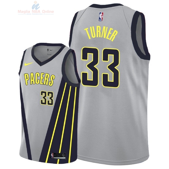 Acquista Maglia NBA Bambino Indiana Pacers #33 Myles Turner Nike Grigio Città 2018-19