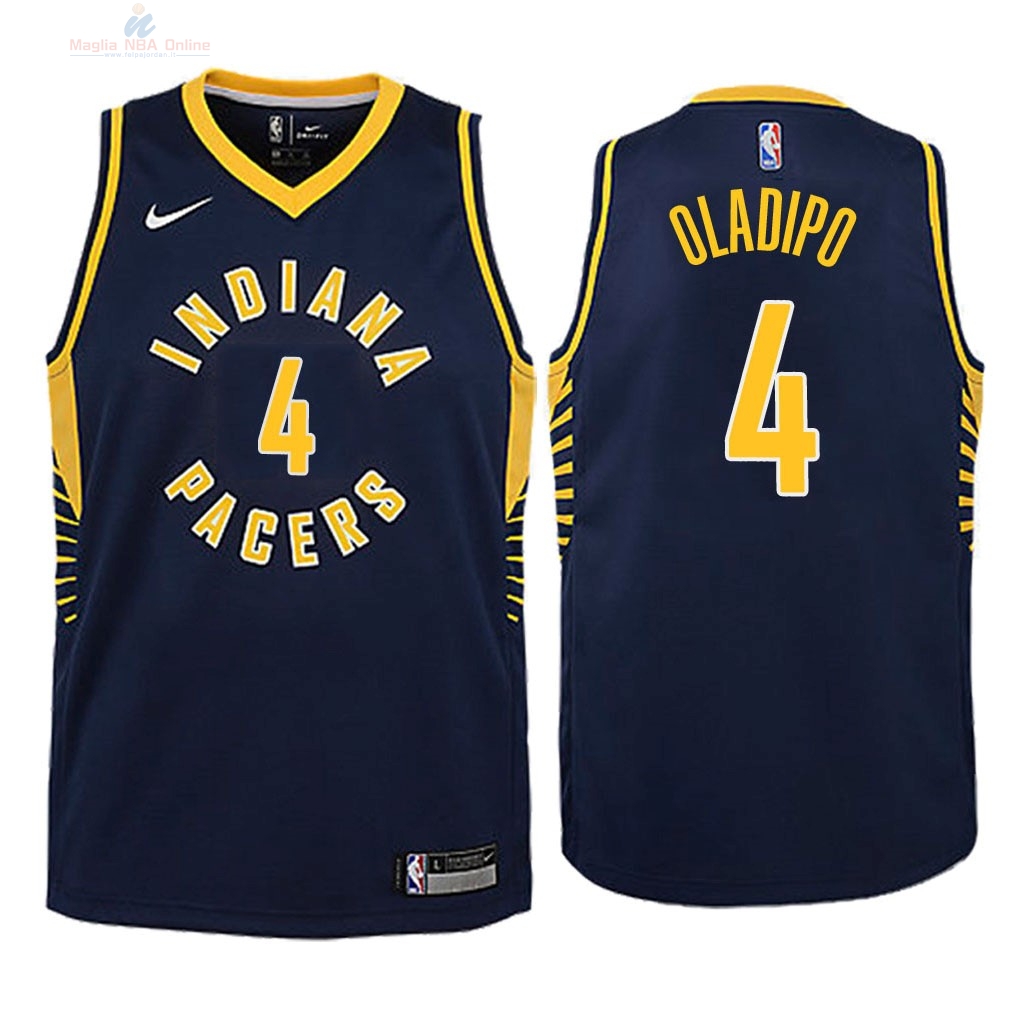 Acquista Maglia NBA Bambino Indiana Pacers #4 Victor Oladipo Marino Icon 2018-19