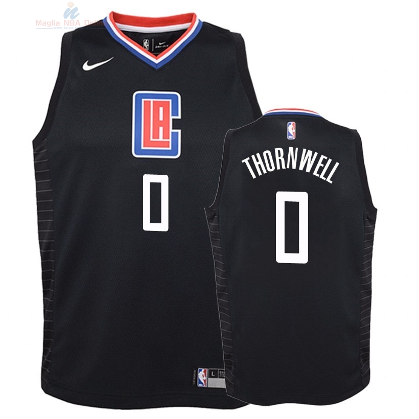 Acquista Maglia NBA Bambino L.A.Clippers #0 Sindarius Thornwell Nero Statement 2018