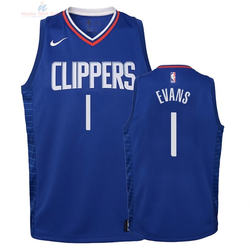 Acquista Maglia NBA Bambino L.A.Clippers #1 Jawun Evans Blu Icon 2018