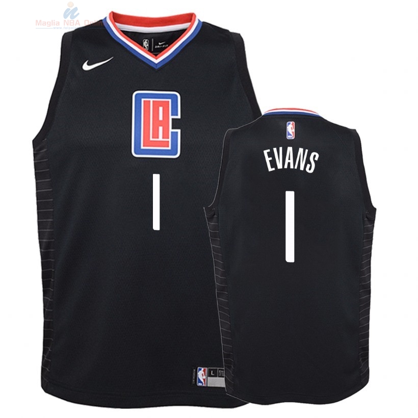 Acquista Maglia NBA Bambino L.A.Clippers #1 Jawun Evans Nero Statement 2018