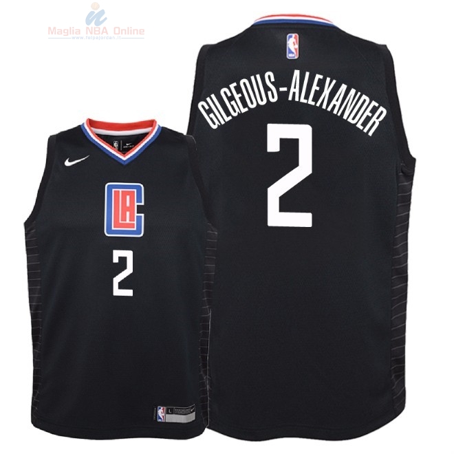 Acquista Maglia NBA Bambino L.A.Clippers #2 Shai Gilgeous Alexander Nero Statement 2018