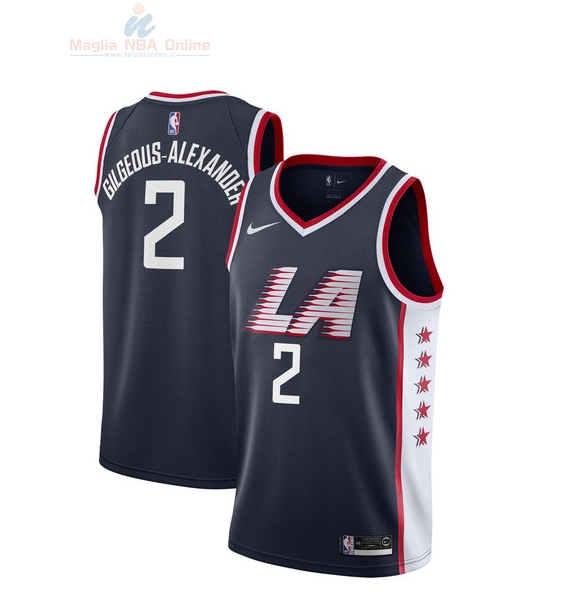 Acquista Maglia NBA Bambino L.A.Clippers #2 Shai Gilgeous Alexander Nike Marino Città 2018-19