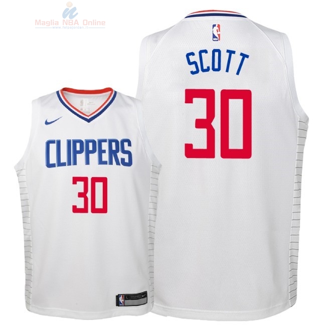 Acquista Maglia NBA Bambino L.A.Clippers #30 Mike Scott Bianco Association 2018