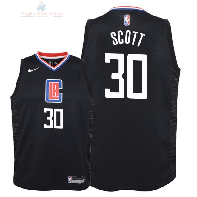 Acquista Maglia NBA Bambino L.A.Clippers #30 Mike Scott Nero Statement 2018