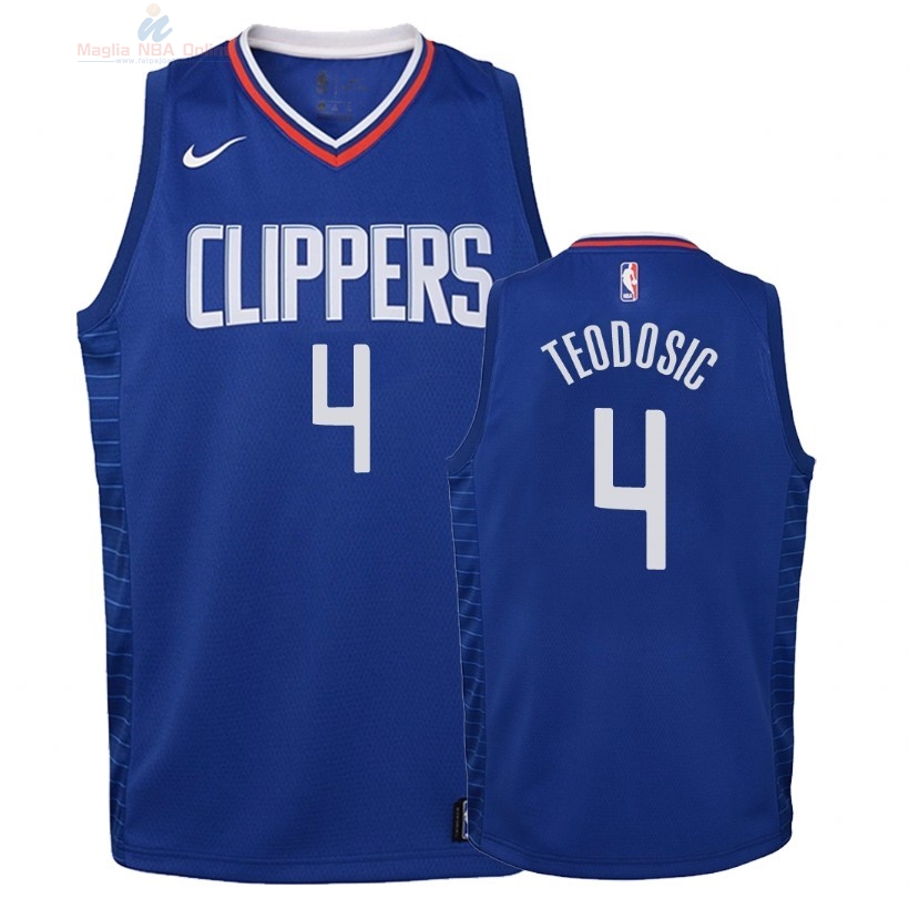 Acquista Maglia NBA Bambino L.A.Clippers #4 Milos Teodisic Blu Icon 2018