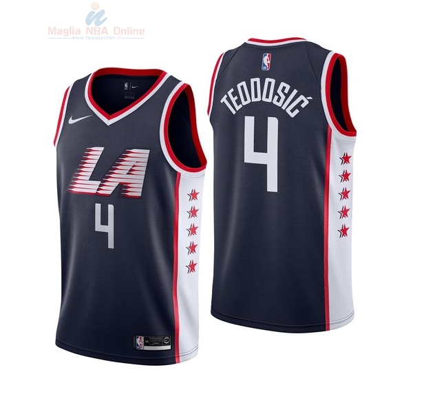 Acquista Maglia NBA Bambino L.A.Clippers #4 Milos Teodisic Nike Marino Città 2018-19