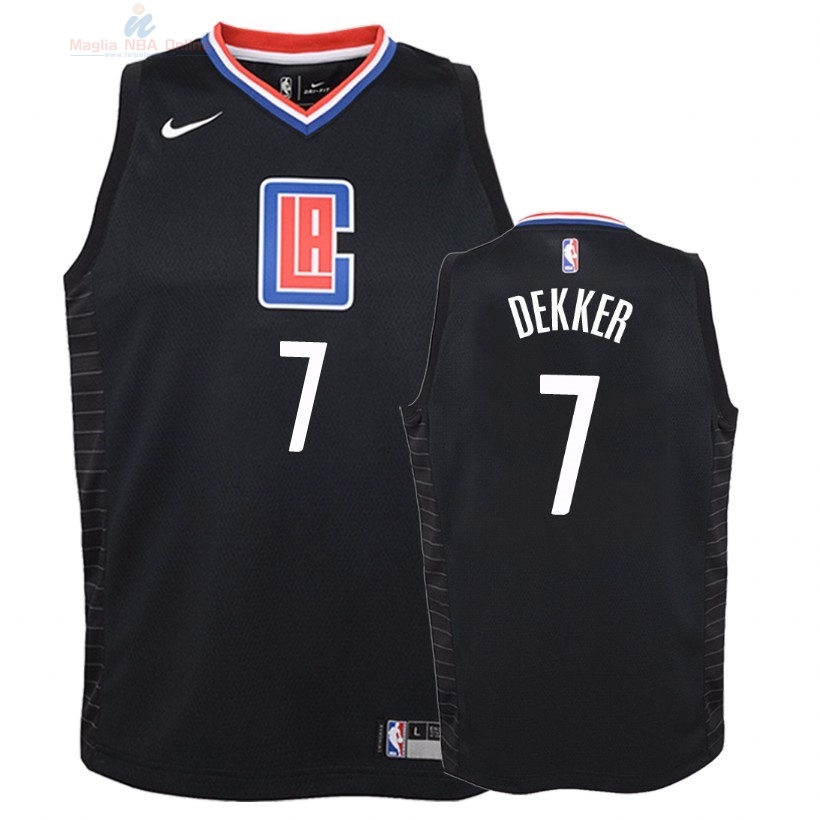 Acquista Maglia NBA Bambino L.A.Clippers #7 Sam Dekker Nero Statement 2018