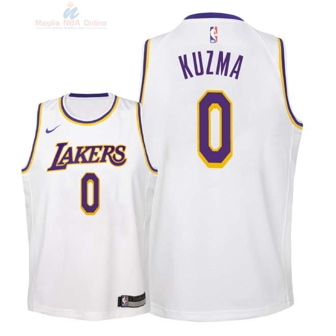 Acquista Maglia NBA Bambino L.A.Lakers #0 Kyle Kuzma Bianco Association 2018-19