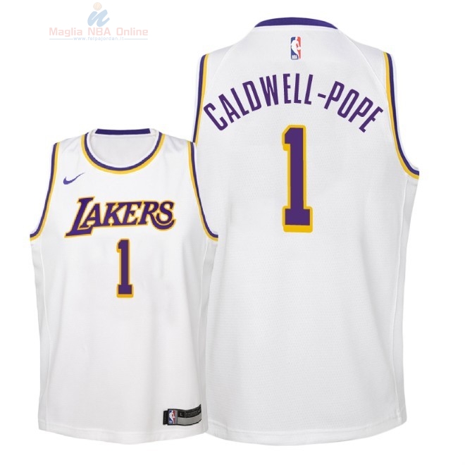 Acquista Maglia NBA Bambino L.A.Lakers #1 Kentavious Caldwell Pope Bianco Association 2018-19