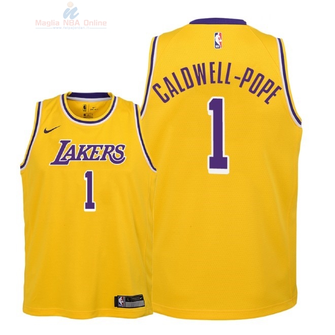 Acquista Maglia NBA Bambino L.A.Lakers #1 Kentavious Caldwell Pope Giallo Icon 2018-19