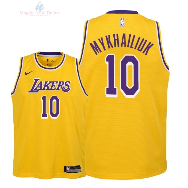 Acquista Maglia NBA Bambino L.A.Lakers #10 Sviatoslav Mykhailiuk Giallo Icon 2018-19