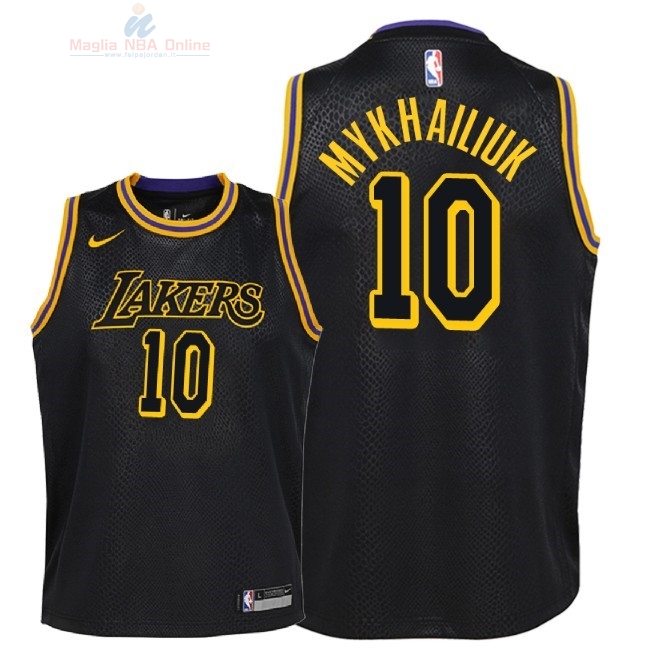 Acquista Maglia NBA Bambino L.A.Lakers #10 Sviatoslav Mykhailiuk Nike Nero Città 2018