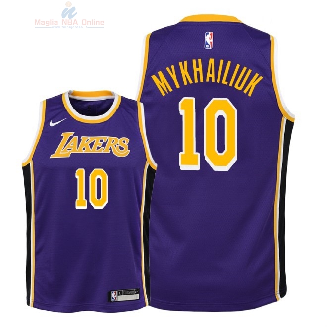 Acquista Maglia NBA Bambino L.A.Lakers #10 Sviatoslav Mykhailiuk Porpora Statement 2018-19