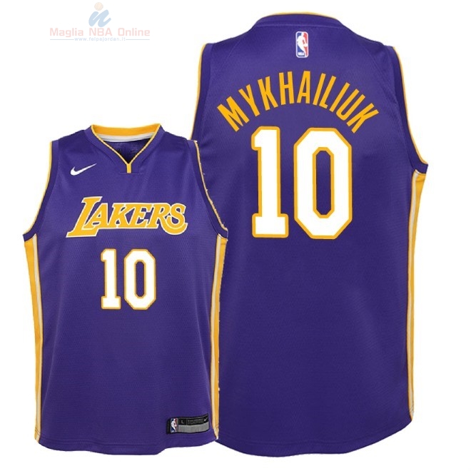 Acquista Maglia NBA Bambino L.A.Lakers #10 Sviatoslav Mykhailiuk Porpora Statement 2018
