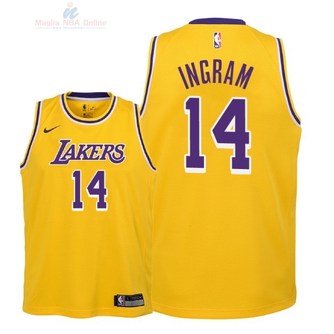 Acquista Maglia NBA Bambino L.A.Lakers #14 Brandon Ingram Giallo Icon 2018-19