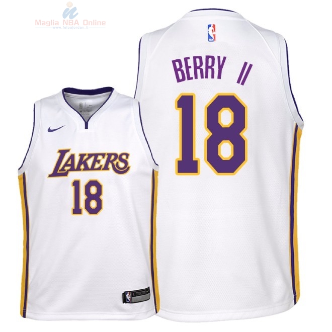 Acquista Maglia NBA Bambino L.A.Lakers #18 Joel Berry II Bianco Association 2018