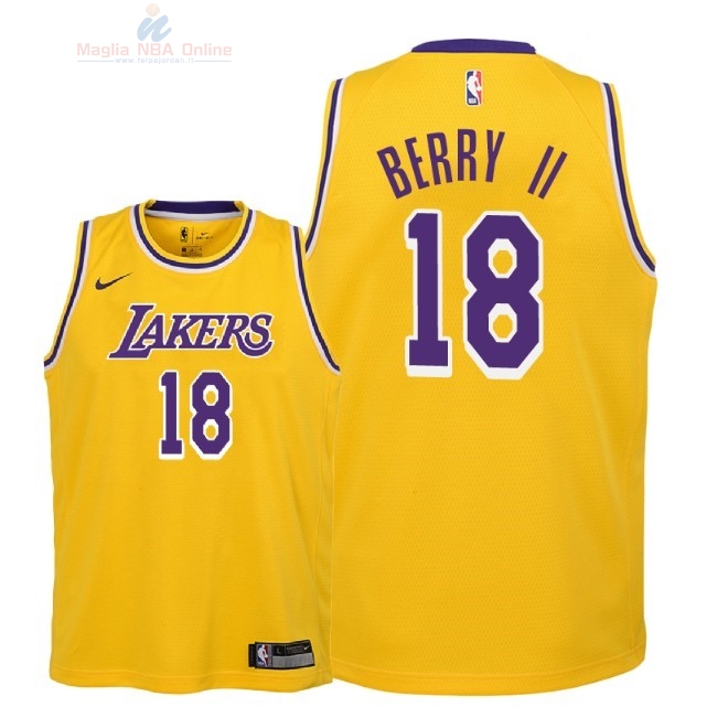 Acquista Maglia NBA Bambino L.A.Lakers #18 Joel Berry II Giallo Icon 2018-19