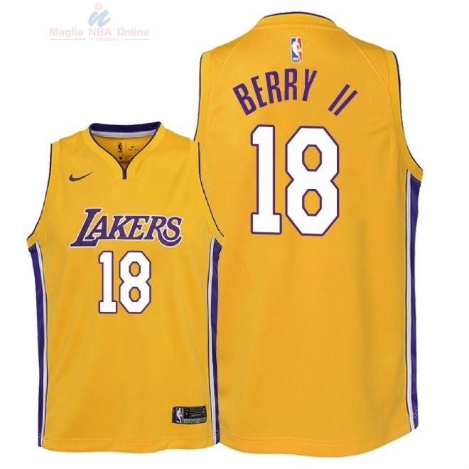 Acquista Maglia NBA Bambino L.A.Lakers #18 Joel Berry II Giallo Icon 2018