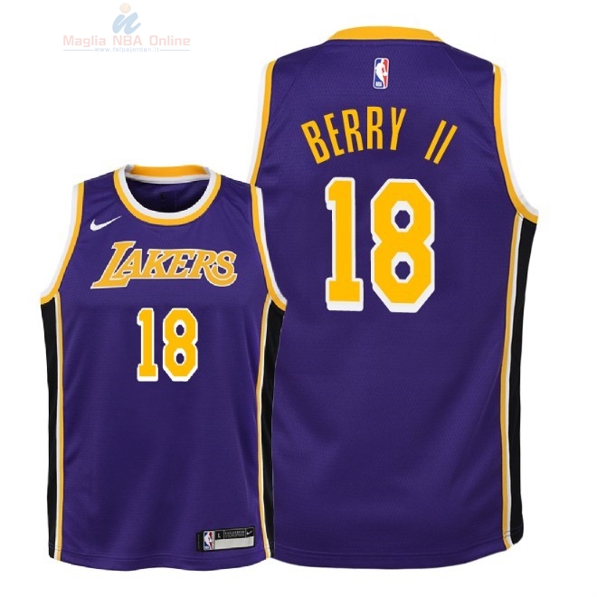 Acquista Maglia NBA Bambino L.A.Lakers #18 Joel Berry II Porpora Statement 2018-19