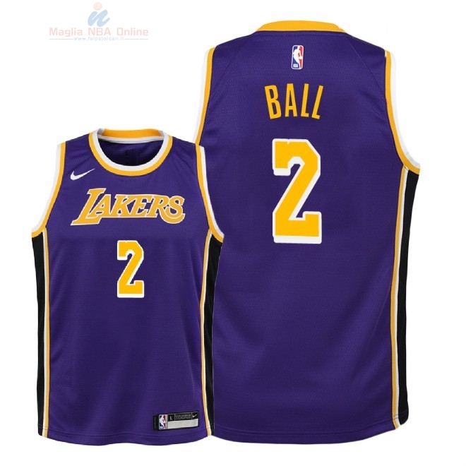 Acquista Maglia NBA Bambino L.A.Lakers #2 Lonzo Ball Porpora Statement 2018-19