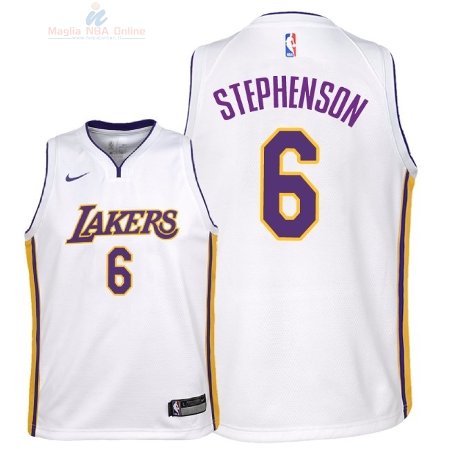 Acquista Maglia NBA Bambino L.A.Lakers #6 Lance Stephenson Bianco Association 2018