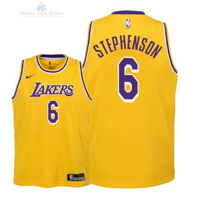 Acquista Maglia NBA Bambino L.A.Lakers #6 Lance Stephenson Giallo Icon 2018-19