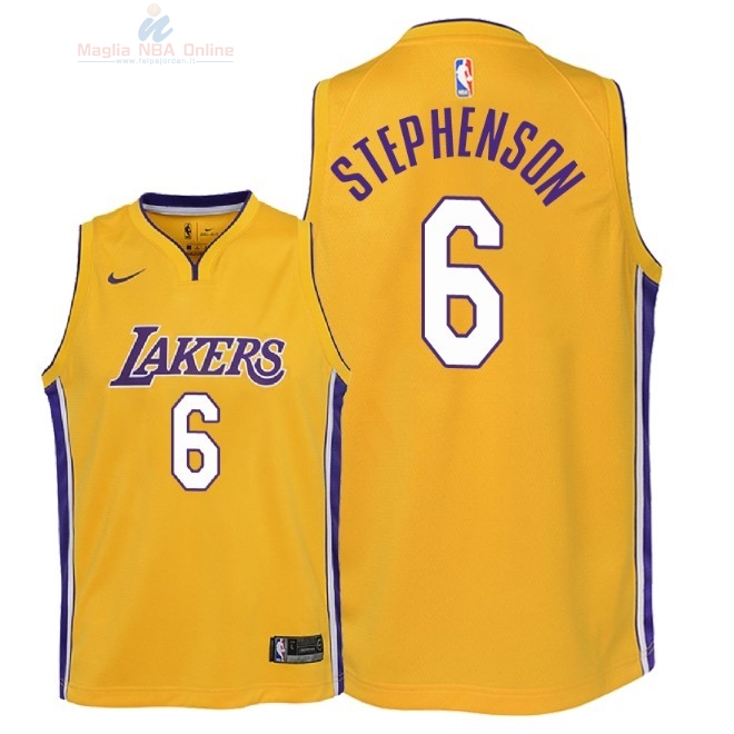 Acquista Maglia NBA Bambino L.A.Lakers #6 Lance Stephenson Giallo Icon 2018