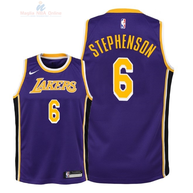 Acquista Maglia NBA Bambino L.A.Lakers #6 Lance Stephenson Porpora Statement 2018-19