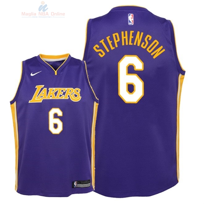 Acquista Maglia NBA Bambino L.A.Lakers #6 Lance Stephenson Porpora Statement 2018