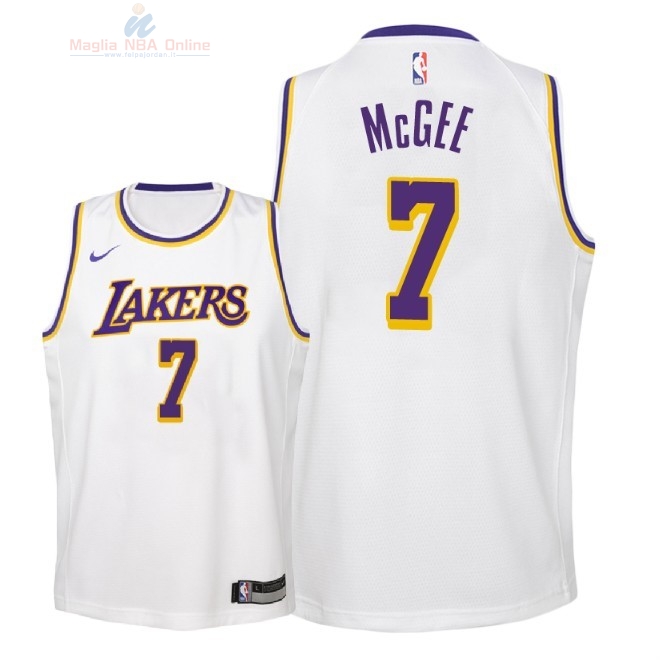 Acquista Maglia NBA Bambino L.A.Lakers #7 JaVale McGee Bianco Association 2018-19