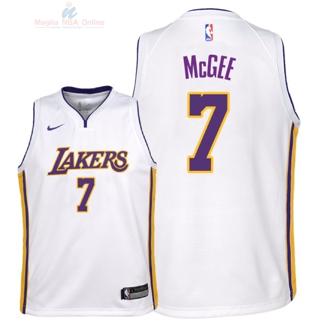 Acquista Maglia NBA Bambino L.A.Lakers #7 JaVale McGee Bianco Association 2018