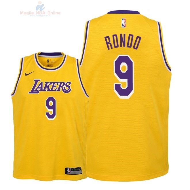 Acquista Maglia NBA Bambino L.A.Lakers #9 Rajon Rondo Giallo Icon 2018-19