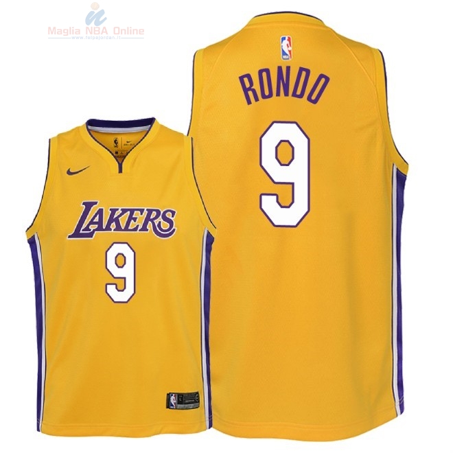 Acquista Maglia NBA Bambino L.A.Lakers #9 Rajon Rondo Giallo Icon 2018
