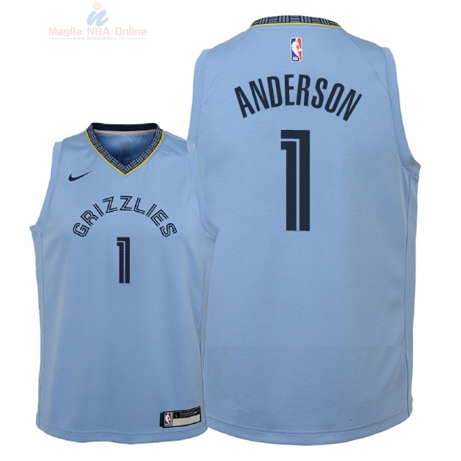 Acquista Maglia NBA Bambino Memphis Grizzlies #1 Kyle Anderson Blu Statement 2018-19