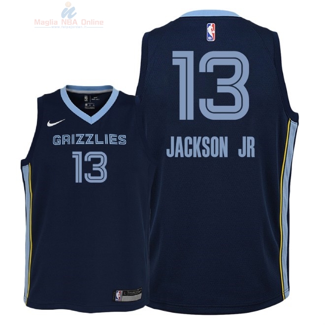Acquista Maglia NBA Bambino Memphis Grizzlies #13 Jaren Jackson Jr Marino Icon 2018-19