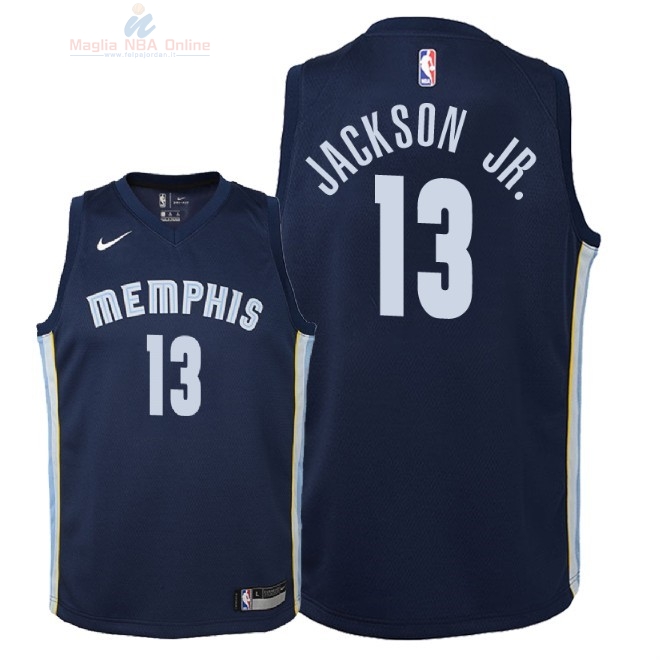 Acquista Maglia NBA Bambino Memphis Grizzlies #13 Jaren Jackson Jr Marino Icon 2018
