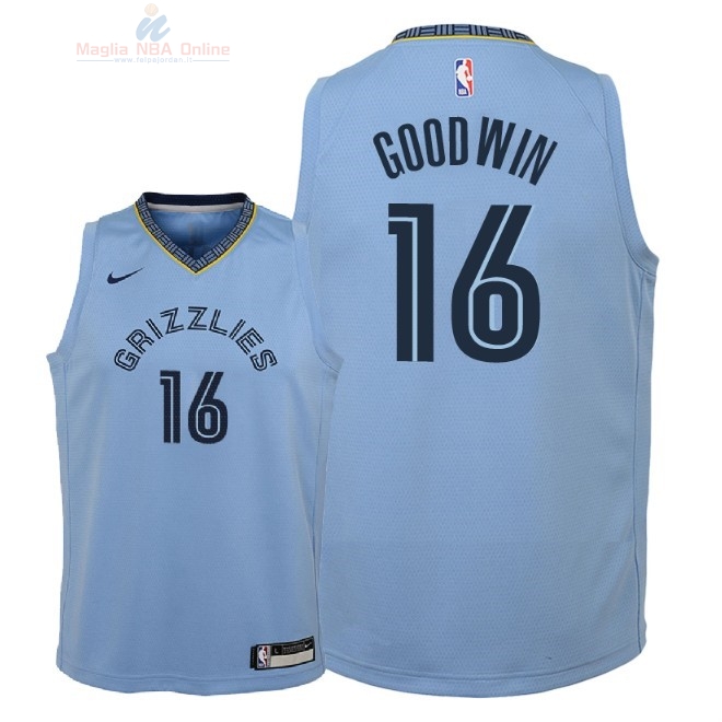 Acquista Maglia NBA Bambino Memphis Grizzlies #16 Brandon Goodwin Blu Statement 2018-19