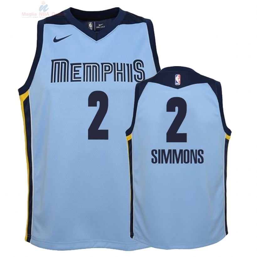 Acquista Maglia NBA Bambino Memphis Grizzlies #2 Kobi Simmons Blu Statement 2018
