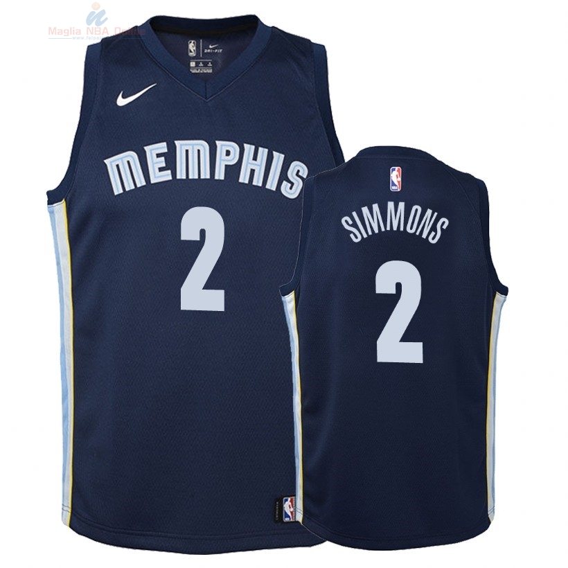 Acquista Maglia NBA Bambino Memphis Grizzlies #2 Kobi Simmons Marino Icon 2018
