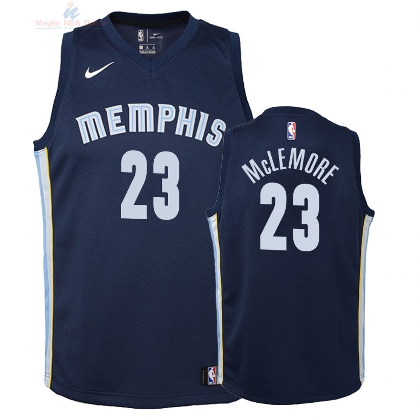 Acquista Maglia NBA Bambino Memphis Grizzlies #23 Ben McLemore Marino Icon 2018