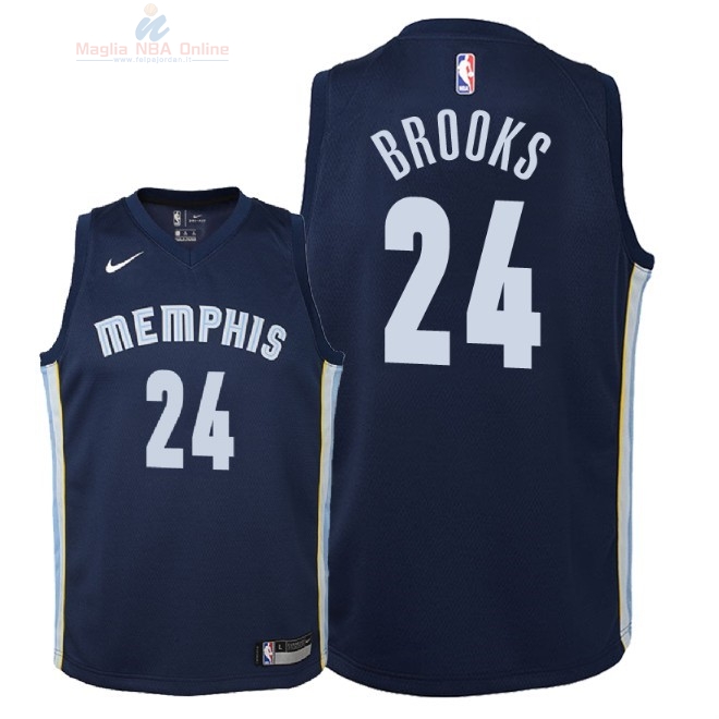 Acquista Maglia NBA Bambino Memphis Grizzlies #24 Dillon Brooks Marino Icon 2018