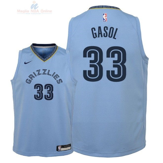 Acquista Maglia NBA Bambino Memphis Grizzlies #33 Marc Gasol Blu Statement 2018-19